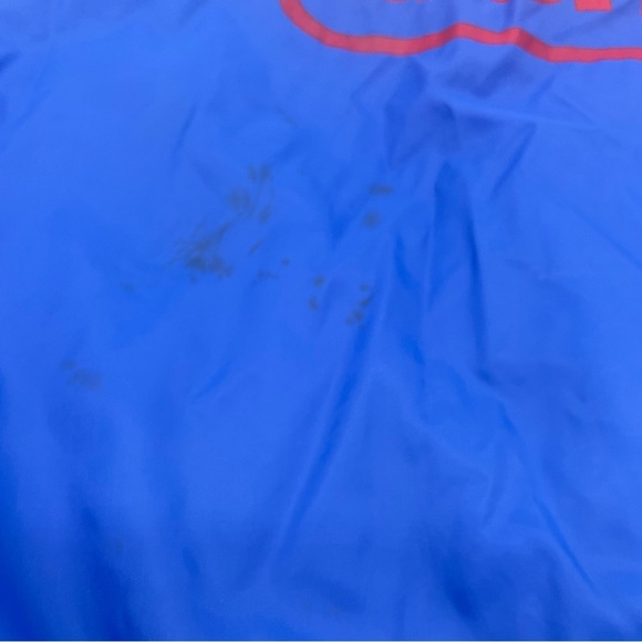 Vintage Bud Light Satin Bomber Jacket XL Blue USA Snap Front 80s Beer Promo - Picture 12 of 13